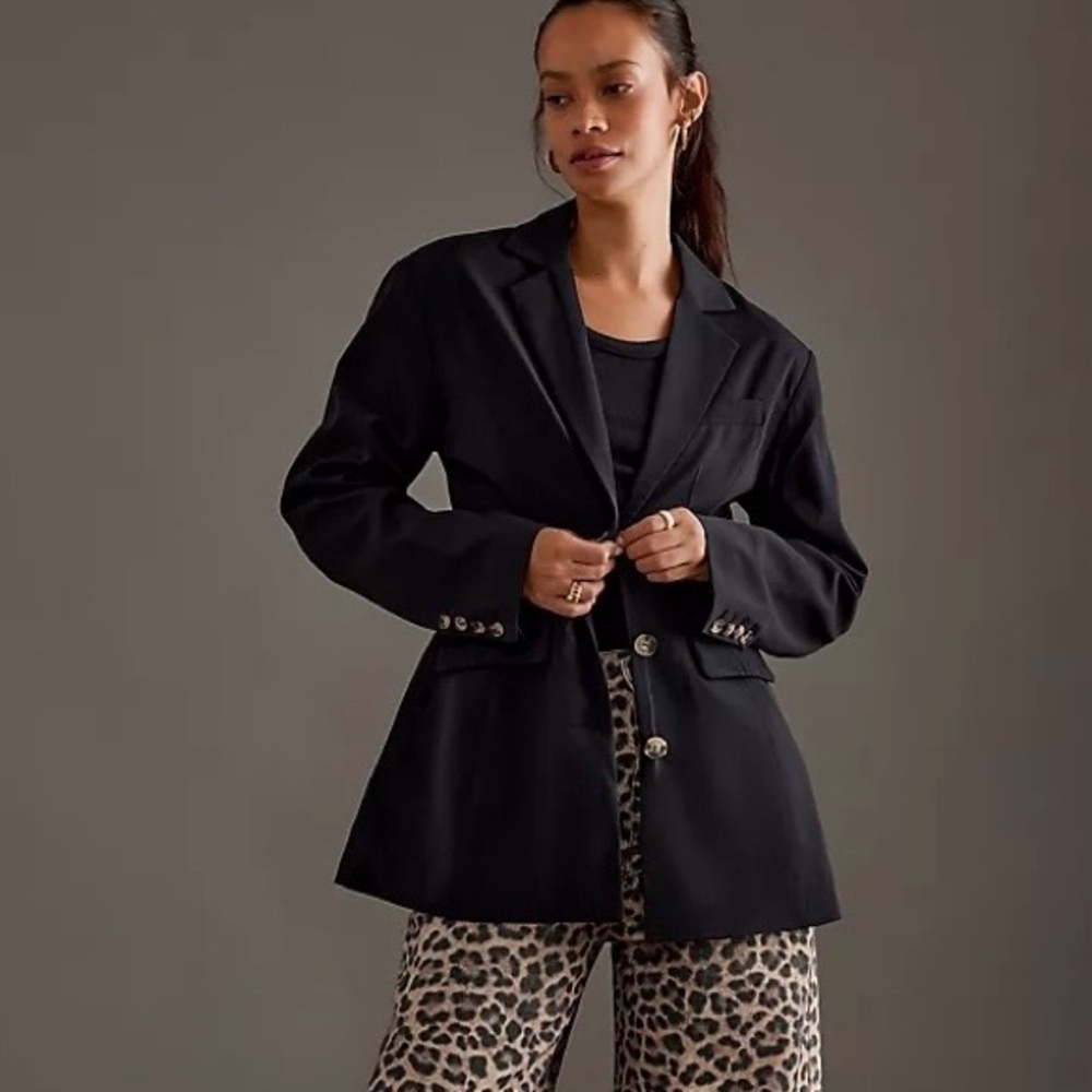 NWT Anthropologie Sculpted Black Blazer